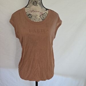 Elie Tahari Women's Brown Short Sleeve Tee